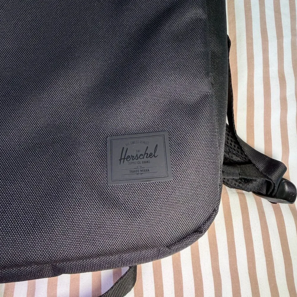 Herschel Supply Co Black Tech Laptop Backpack Travel Work School Fleece Lined